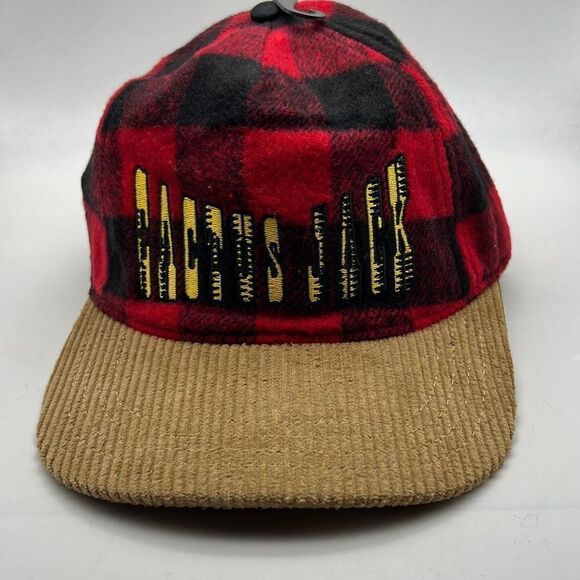 Cactus Jack Mick Foley Plaid Corduroy Snapback Hat‎ Cap Red WWE - New with tag - Picture 2 of 7